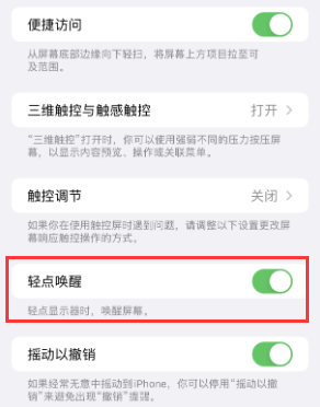 正定苹果授权维修站分享iPhone轻点无法唤醒怎么办 